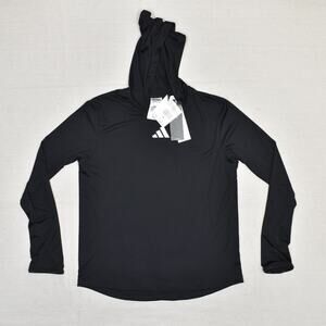 NEW Adidas Women's Pullover Sweatshirt Hooded Polyester Black Size M Aeroready